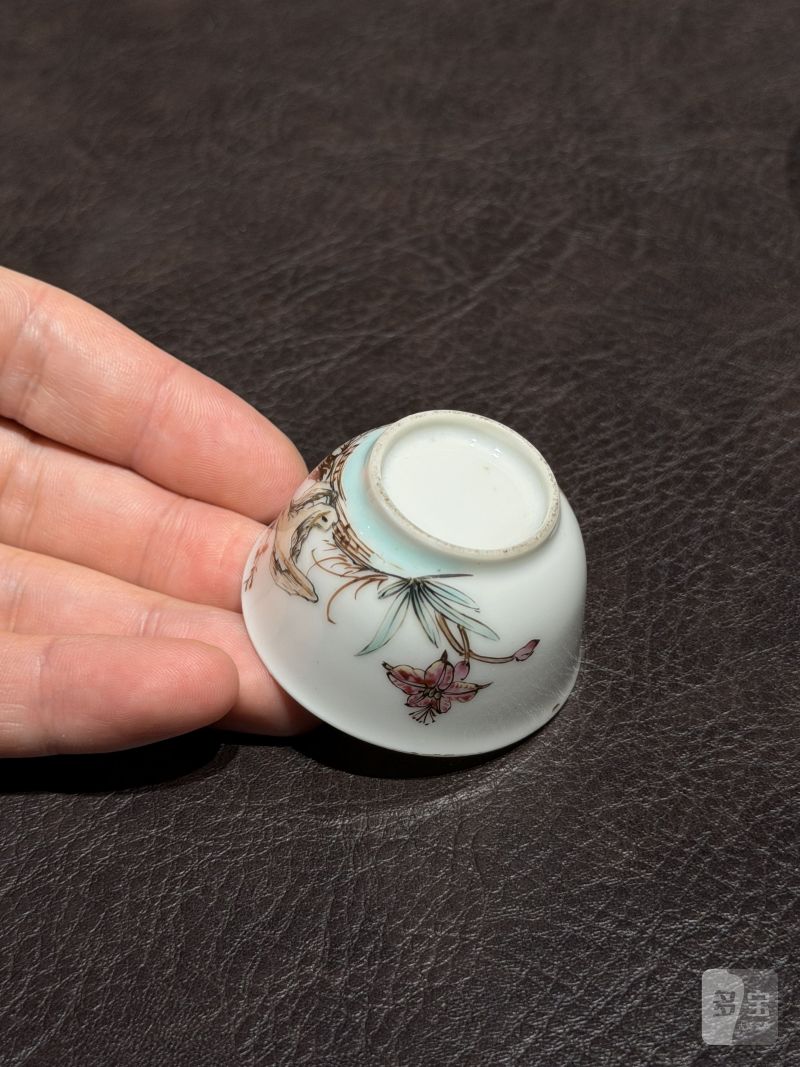 清乾隆 粉彩花鸟纹茶具一套25件 - 图154